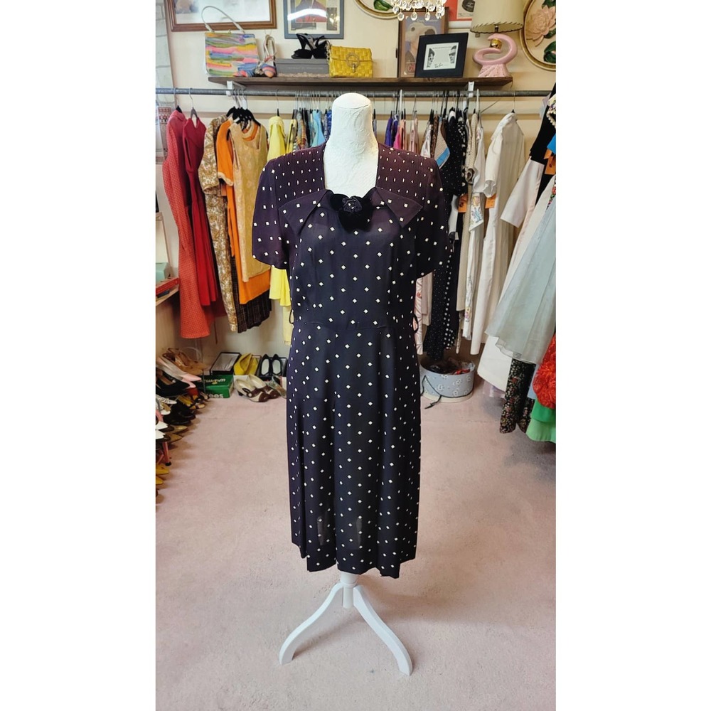 M vintage faded polka dot dress circa 1940s AS IS